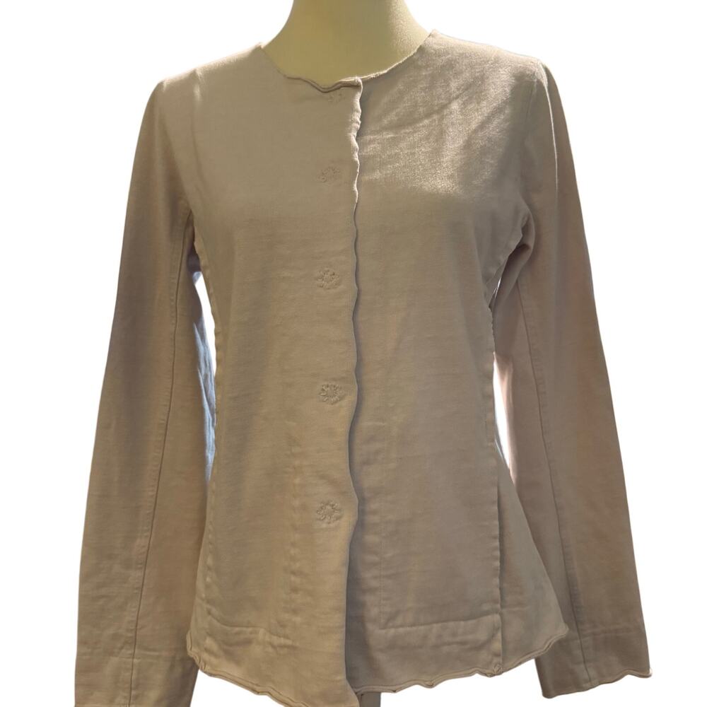 Eileen Fisher Button Front Lagenlook Jacket, Natural Beige, Women's Size Medium